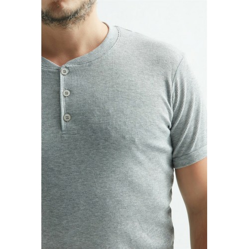 Erdem Gri Düğmeli kaşkorse t-shirt 1125 Renk Gri Beden L Erdem Gri Düğmeli kaşkorse t-shirt 1125 Renk Gri Beden L