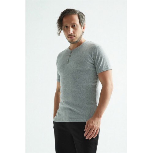 Erdem Gri Düğmeli kaşkorse t-shirt 1125 Renk Gri Beden XXL Erdem Gri Düğmeli kaşkorse t-shirt 1125 Renk Gri Beden XXL