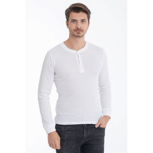 Erdem Beyaz Düğmeli Kaşkorse Uzun Kollu T-Shirt 1126 Renk Beyaz Beden L Erdem Beyaz Düğmeli Kaşkorse Uzun Kollu T-Shirt 1126 Renk Beyaz Beden L