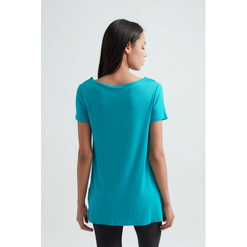 Erdem Turkuaz Viskon Kadın Uzun T-Shirt 214 Renk Turkuaz Beden M Erdem Turkuaz Viskon Kadın Uzun T-Shirt 214 Renk Turkuaz Beden M