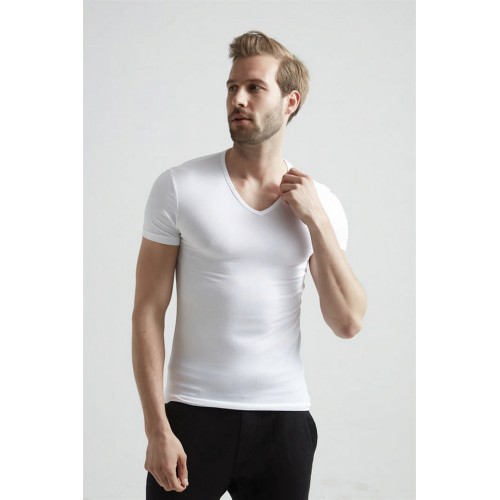 Erdem Ekru V-Yaka Slim Unisex T-Shirt 1025 Renk Siyah Beden L Erdem Ekru V-Yaka Slim Unisex T-Shirt 1025 Renk Siyah Beden L