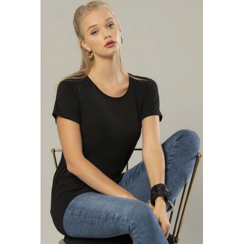 Erdem Weweus Siyah Kadın Viskon Uzun T-Shirt 229 Renk Siyah Beden XL Erdem Weweus Siyah Kadın Viskon Uzun T-Shirt 229 Renk Siyah Beden XL