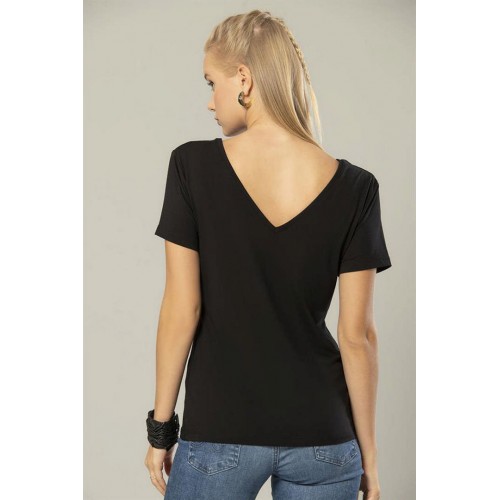 Erdem Weweus Siyah Kadın Viskon Ön ve Arka V-Yaka T-Shirt 237 Renk Siyah Beden XXL Erdem Weweus Siyah Kadın Viskon Ön ve Arka V-Yaka T-Shirt 237 Renk Siyah Beden XXL