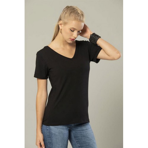 Erdem Weweus Siyah Kadın Viskon Ön ve Arka V-Yaka T-Shirt 237 Renk Siyah Beden XXL Erdem Weweus Siyah Kadın Viskon Ön ve Arka V-Yaka T-Shirt 237 Renk Siyah Beden XXL