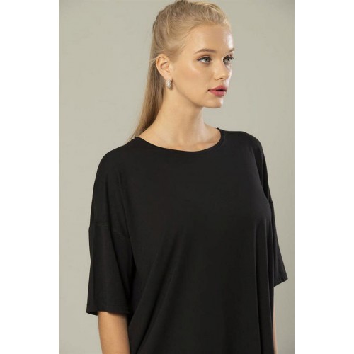 Erdem Weweus Siyah Kadın Viskon Oversize Salaş T-Shirt 238 Renk Siyah Beden XXL Erdem Weweus Siyah Kadın Viskon Oversize Salaş T-Shirt 238 Renk Siyah Beden XXL