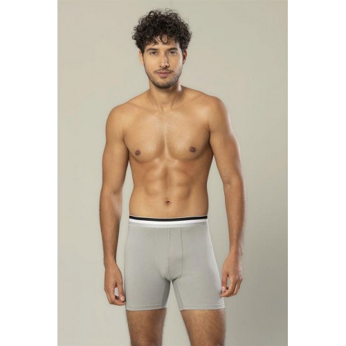 Erdem Gri Pamuk Elastan Uzun Boxer 1415 Renk Gri Beden L