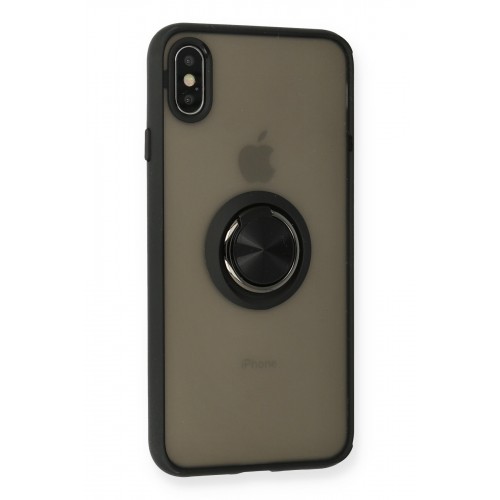 Newface iPhone X Kılıf Montreal Yüzüklü Silikon Kapak - Siyah Newface iPhone X Kılıf Montreal Yüzüklü Silikon Kapak - Siyah