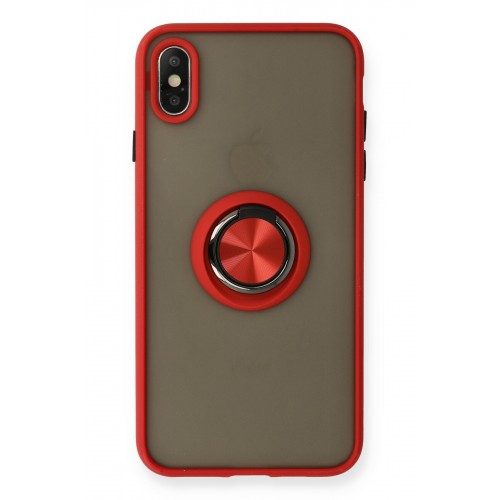 Newface iPhone X Kılıf Montreal Yüzüklü Silikon Kapak - Kırmızı Newface iPhone X Kılıf Montreal Yüzüklü Silikon Kapak - Kırmızı