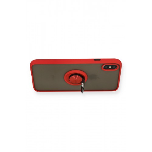 Newface iPhone X Kılıf Montreal Yüzüklü Silikon Kapak - Kırmızı Newface iPhone X Kılıf Montreal Yüzüklü Silikon Kapak - Kırmızı