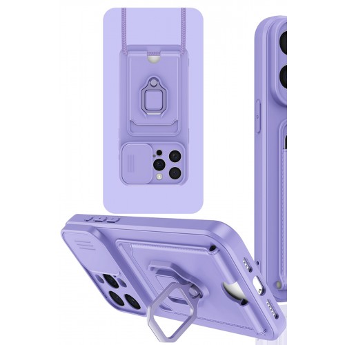 Newface iPhone 15 Pro Max Kılıf Zuma Kartvizitli Yüzüklü Silikon - Lila Newface iPhone 15 Pro Max Kılıf Zuma Kartvizitli Yüzüklü Silikon - Lila