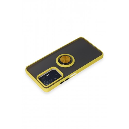 Newface Xiaomi Mi 11T Pro Kılıf Montreal Yüzüklü Silikon Kapak - Sarı Newface Xiaomi Mi 11T Pro Kılıf Montreal Yüzüklü Silikon Kapak - Sarı