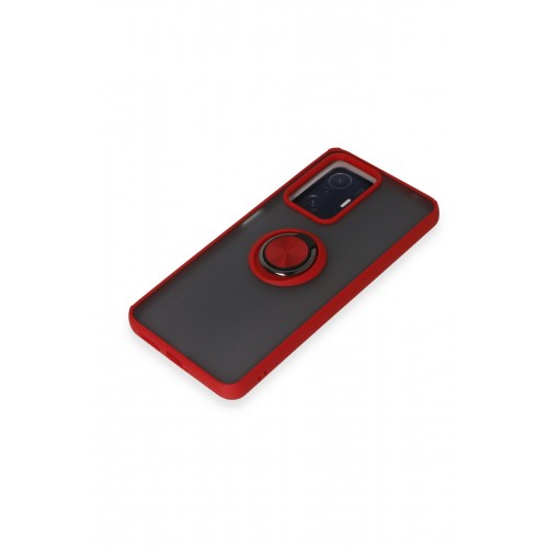 Newface Xiaomi Mi 11T Pro Kılıf Montreal Yüzüklü Silikon Kapak - Kırmızı Newface Xiaomi Mi 11T Pro Kılıf Montreal Yüzüklü Silikon Kapak - Kırmızı