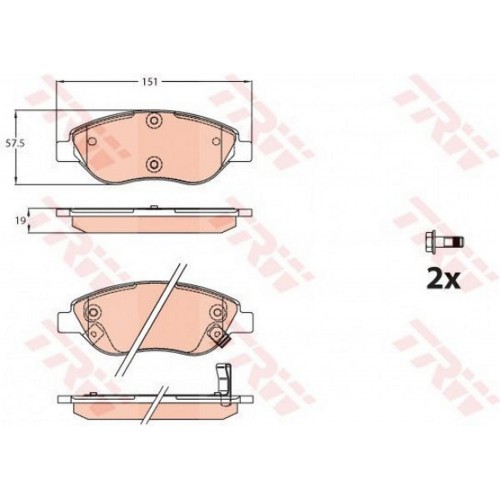ON BALATA FIAT EGEA 15 1.4 1.5 T4 HIBRIT 1.6 D K:19 MM G:151.1 MM BÜYÜK TİP ON BALATA FIAT EGEA 15 1.4 1.5 T4 HIBRIT 1.6 D K:19 MM G:151.1 MM BÜYÜK TİP