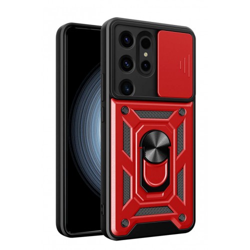 Newface Samsung Galaxy S24 Ultra Kılıf Pars Lens Yüzüklü Silikon - Kırmızı Newface Samsung Galaxy S24 Ultra Kılıf Pars Lens Yüzüklü Silikon - Kırmızı