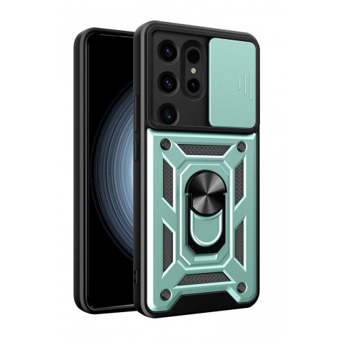 Newface Samsung Galaxy S24 Ultra Kılıf Pars Lens Yüzüklü Silikon - Yeşil Newface Samsung Galaxy S24 Ultra Kılıf Pars Lens Yüzüklü Silikon - Yeşil