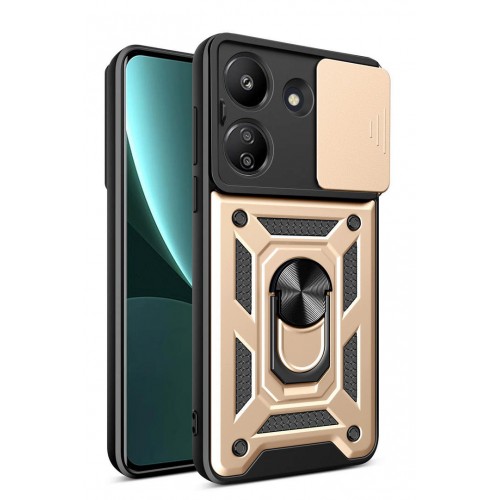 Newface Xiaomi Redmi 13C Kılıf Pars Lens Yüzüklü Silikon - Gold Newface Xiaomi Redmi 13C Kılıf Pars Lens Yüzüklü Silikon - Gold