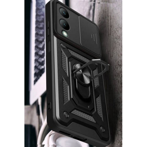 Newface Vivo Y17S Kılıf Pars Lens Yüzüklü Silikon - Kırmızı Newface Vivo Y17S Kılıf Pars Lens Yüzüklü Silikon - Kırmızı