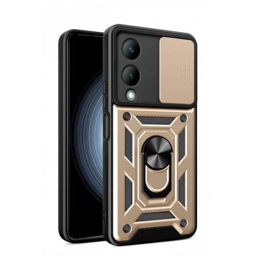 Newface Vivo Y17S Kılıf Pars Lens Yüzüklü Silikon - Gold Newface Vivo Y17S Kılıf Pars Lens Yüzüklü Silikon - Gold