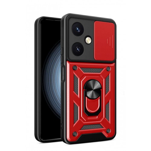 Newface Vivo Y27 Kılıf Pars Lens Yüzüklü Silikon - Kırmızı Newface Vivo Y27 Kılıf Pars Lens Yüzüklü Silikon - Kırmızı