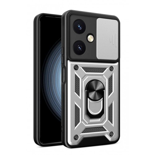 Newface Vivo Y27 Kılıf Pars Lens Yüzüklü Silikon - Gümüş Newface Vivo Y27 Kılıf Pars Lens Yüzüklü Silikon - Gümüş