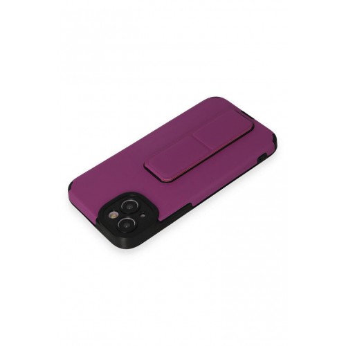 Newface iPhone 14 Plus Kılıf Mega Standlı Silikon - Mor Newface iPhone 14 Plus Kılıf Mega Standlı Silikon - Mor