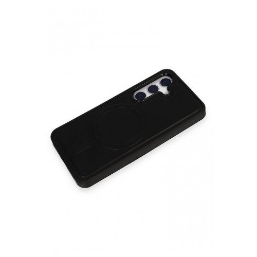 Newface Samsung Galaxy S24 Plus Kılıf Ozzi Magsafe Deri Kapak - Siyah Newface Samsung Galaxy S24 Plus Kılıf Ozzi Magsafe Deri Kapak - Siyah