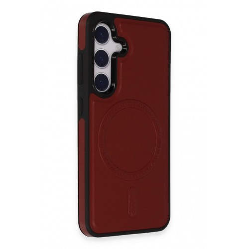 Newface Samsung Galaxy S24 Plus Kılıf Ozzi Magsafe Deri Kapak - Kırmızı Newface Samsung Galaxy S24 Plus Kılıf Ozzi Magsafe Deri Kapak - Kırmızı
