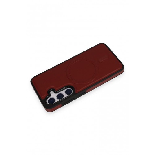 Newface Samsung Galaxy S24 Plus Kılıf Ozzi Magsafe Deri Kapak - Kırmızı Newface Samsung Galaxy S24 Plus Kılıf Ozzi Magsafe Deri Kapak - Kırmızı