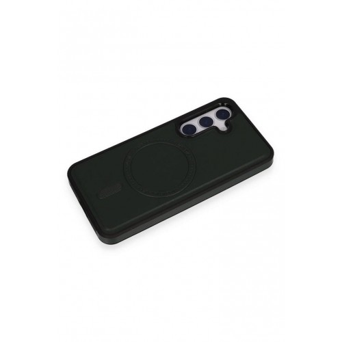 Newface Samsung Galaxy S24 Plus Kılıf Ozzi Magsafe Deri Kapak - Koyu Yeşil Newface Samsung Galaxy S24 Plus Kılıf Ozzi Magsafe Deri Kapak - Koyu Yeşil