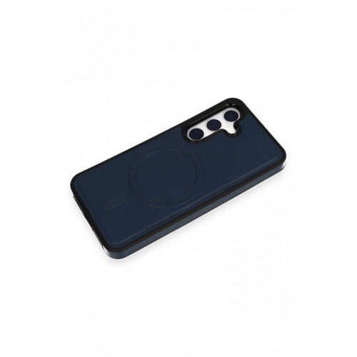 Newface Samsung Galaxy S24 Plus Kılıf Ozzi Magsafe Deri Kapak - Lacivert Newface Samsung Galaxy S24 Plus Kılıf Ozzi Magsafe Deri Kapak - Lacivert