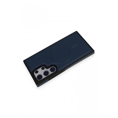 Newface Samsung Galaxy S24 Ultra Kılıf Ozzi Magsafe Deri Kapak - Lacivert Newface Samsung Galaxy S24 Ultra Kılıf Ozzi Magsafe Deri Kapak - Lacivert