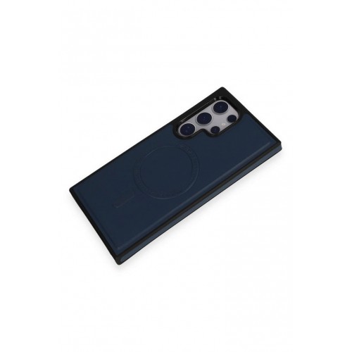 Newface Samsung Galaxy S24 Ultra Kılıf Ozzi Magsafe Deri Kapak - Lacivert Newface Samsung Galaxy S24 Ultra Kılıf Ozzi Magsafe Deri Kapak - Lacivert