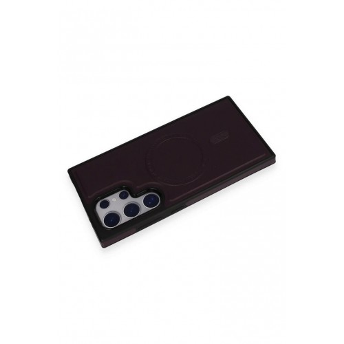 Newface Samsung Galaxy S24 Ultra Kılıf Ozzi Magsafe Deri Kapak - Derin Mor Newface Samsung Galaxy S24 Ultra Kılıf Ozzi Magsafe Deri Kapak - Derin Mor