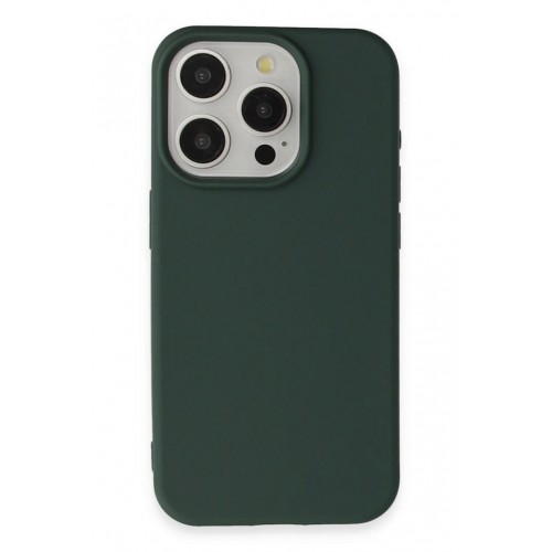 Newface iPhone 15 Pro Kılıf Nano içi Kadife Silikon - Koyu Yeşil Newface iPhone 15 Pro Kılıf Nano içi Kadife Silikon - Koyu Yeşil