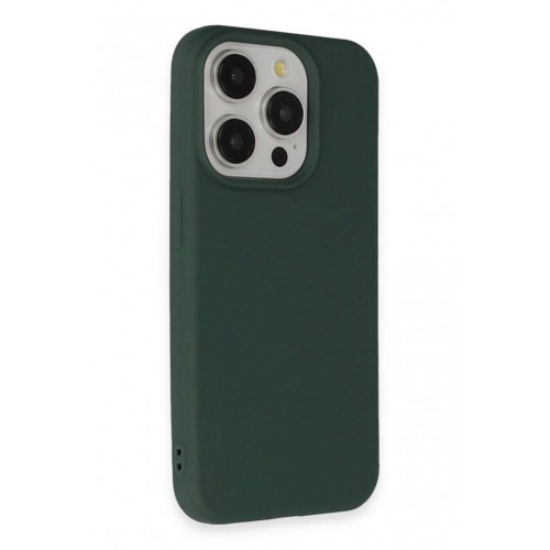 Newface iPhone 15 Pro Kılıf Nano içi Kadife Silikon - Koyu Yeşil Newface iPhone 15 Pro Kılıf Nano içi Kadife Silikon - Koyu Yeşil