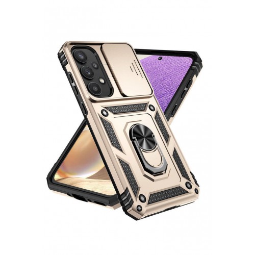 Newface Samsung Galaxy A55 5G Kılıf Pars Lens Yüzüklü Silikon - Gold Newface Samsung Galaxy A55 5G Kılıf Pars Lens Yüzüklü Silikon - Gold