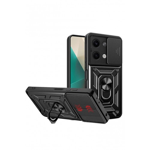 Newface Xiaomi Redmi Note 13 Pro 5G Kılıf Pars Lens Yüzüklü Silikon - Siyah Newface Xiaomi Redmi Note 13 Pro 5G Kılıf Pars Lens Yüzüklü Silikon - Siyah