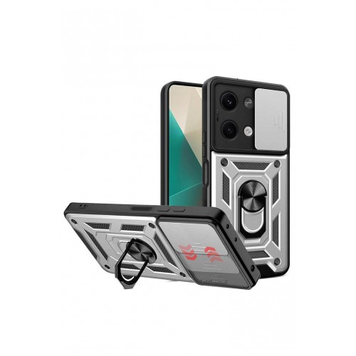 Newface Xiaomi Poco X6 Kılıf Pars Lens Yüzüklü Silikon - Gümüş Newface Xiaomi Poco X6 Kılıf Pars Lens Yüzüklü Silikon - Gümüş