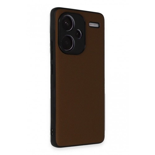 Newface Xiaomi Redmi Note 13 Pro Plus Kılıf Taft Kapak - Kahverengi