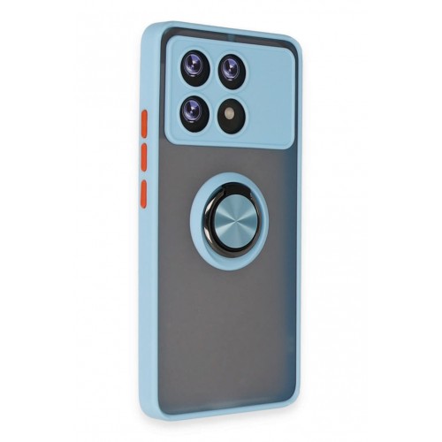 Newface Xiaomi Poco X6 Pro Kılıf Montreal Yüzüklü Silikon Kapak - Buz Mavi Newface Xiaomi Poco X6 Pro Kılıf Montreal Yüzüklü Silikon Kapak - Buz Mavi