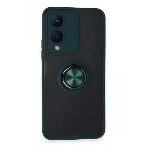 Newface Vivo Y17S Kılıf Montreal Yüzüklü Silikon Kapak - Yeşil Newface Vivo Y17S Kılıf Montreal Yüzüklü Silikon Kapak - Yeşil