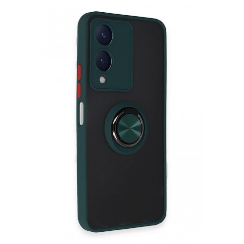 Newface Vivo Y17S Kılıf Montreal Yüzüklü Silikon Kapak - Yeşil Newface Vivo Y17S Kılıf Montreal Yüzüklü Silikon Kapak - Yeşil