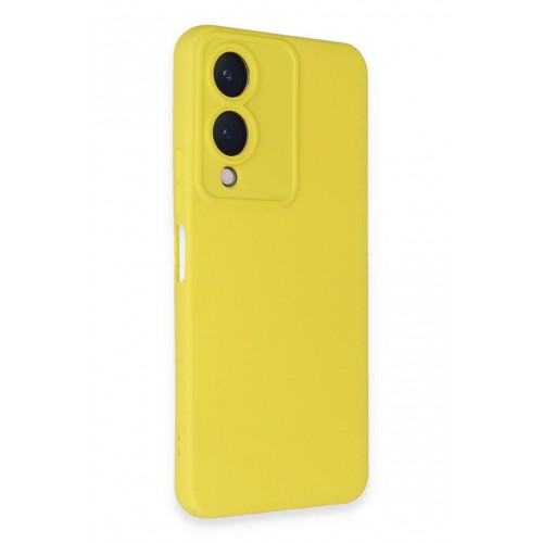 Newface Vivo Y17S Kılıf Nano içi Kadife Silikon - Sarı Newface Vivo Y17S Kılıf Nano içi Kadife Silikon - Sarı