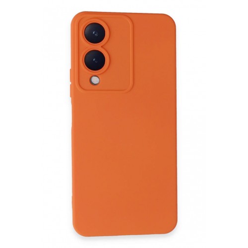 Newface Vivo Y17S Kılıf Nano içi Kadife Silikon - Turuncu Newface Vivo Y17S Kılıf Nano içi Kadife Silikon - Turuncu