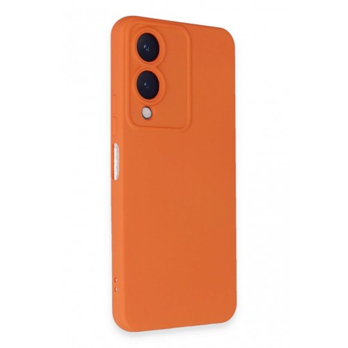 Newface Vivo Y17S Kılıf Nano içi Kadife Silikon - Turuncu Newface Vivo Y17S Kılıf Nano içi Kadife Silikon - Turuncu