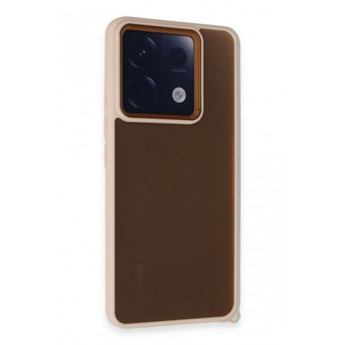 Newface Xiaomi Poco X6 Kılıf Elegant Kapak - Pudra Newface Xiaomi Poco X6 Kılıf Elegant Kapak - Pudra