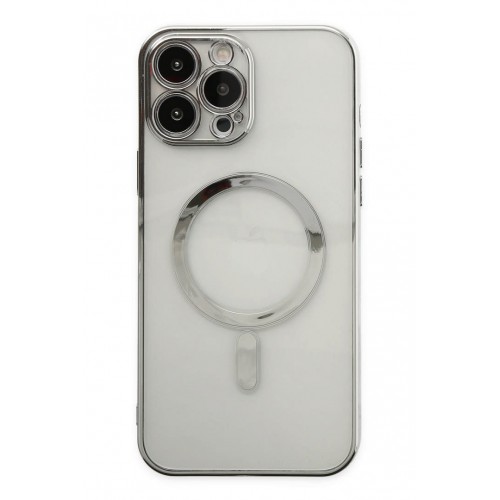Newface iPhone 14 Pro Max Kılıf Magneticsafe Lazer Silikon - Gümüş Newface iPhone 14 Pro Max Kılıf Magneticsafe Lazer Silikon - Gümüş
