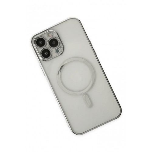 Newface iPhone 14 Pro Max Kılıf Magneticsafe Lazer Silikon - Gümüş Newface iPhone 14 Pro Max Kılıf Magneticsafe Lazer Silikon - Gümüş