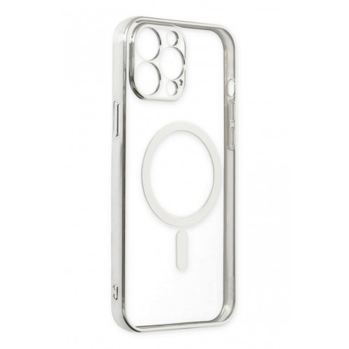 Newface iPhone 14 Pro Max Kılıf Magneticsafe Lazer Silikon - Gümüş Newface iPhone 14 Pro Max Kılıf Magneticsafe Lazer Silikon - Gümüş