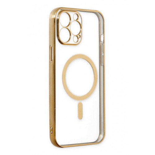 Newface iPhone 14 Pro Max Kılıf Magneticsafe Lazer Silikon - Gold Newface iPhone 14 Pro Max Kılıf Magneticsafe Lazer Silikon - Gold